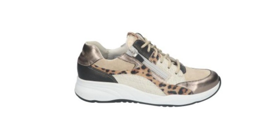 Durea 6318 Champagne/L. Taupe/Bruin/Zwart - Damesschoenen