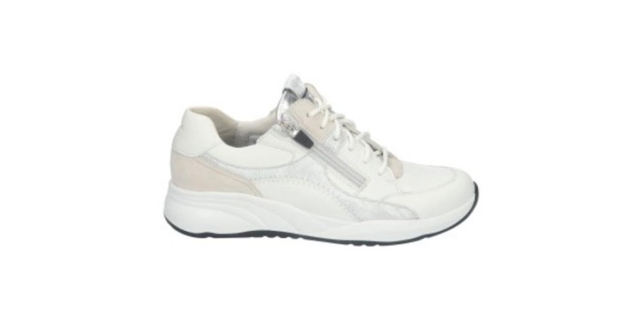 Durea 6318 Wit/Zilver/Offwhite - Damesschoenen